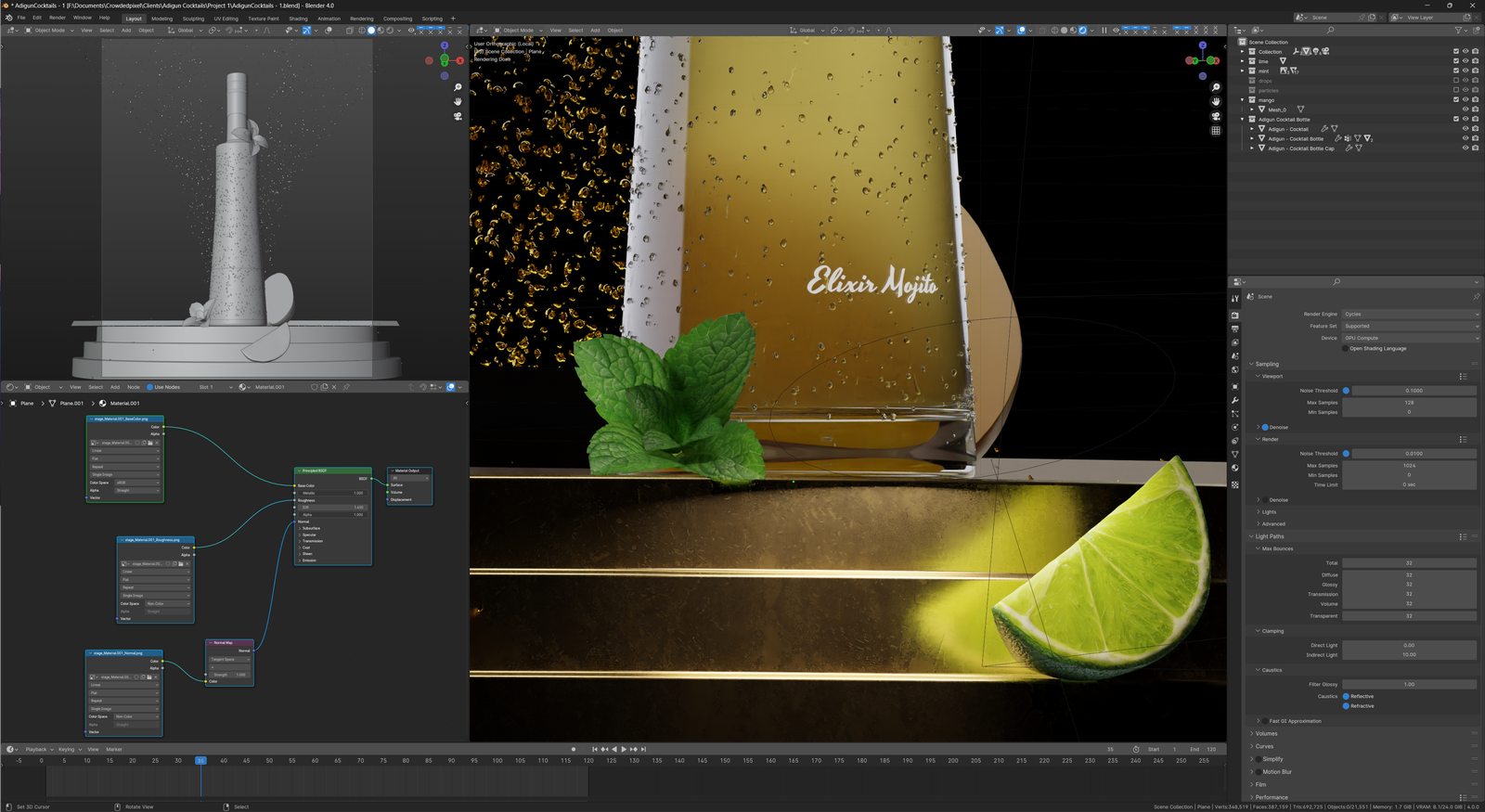 Adigun Cocktails Behind the scenes 3D Promo Render